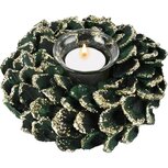 Dekoratief | Tafelstukje m/blaadjes, groen/goud, 16x16x5cm | A245515 Dekoratief | Tafelstukje m/blaadjes, groen/goud, 16x16x5cm | A245515