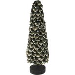 Dekoratief | Kegel vorm op voet m/blaadjes, groen/goud, 11x11x35cm | A245516 Dekoratief | Kegel vorm op voet m/blaadjes, groen/goud, 11x11x35cm | A245516
