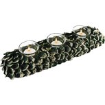 Dekoratief | Tafelstuk lang m/blaadjes, groen/goud, 39x11x8cm | A245519 Dekoratief | Tafelstuk lang m/blaadjes, groen/goud, 39x11x8cm | A245519