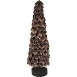 Dekoratief | Kegel vorm op voet m/blaadjes, bruin, 11x11x35cm | A245522 Dekoratief | Kegel vorm op voet m/blaadjes, bruin, 11x11x35cm | A245522