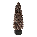 Dekoratief | Kegel vorm op voet m/blaadjes, bruin, 8x8x24cm | A245523 Dekoratief | Kegel vorm op voet m/blaadjes, bruin, 8x8x24cm | A245523