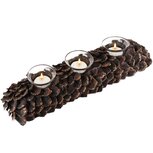 Dekoratief | Tafelstuk lang m/blaadjes, bruin, 39x11x8cm | A245524 Dekoratief | Tafelstuk lang m/blaadjes, bruin, 39x11x8cm | A245524