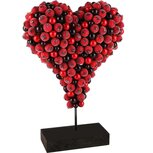 Dekoratief | Hart op voet m/besjes, rood, 21x9x31cm | A245526 Dekoratief | Hart op voet m/besjes, rood, 21x9x31cm | A245526