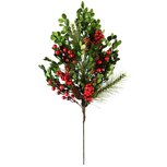 Dekoratief | Deco tak m/besjes/dennenappels, groen/rood, 57cm | A245528 Dekoratief | Deco tak m/besjes/dennenappels, groen/rood, 57cm | A245528