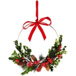 Dekoratief | Hanger ring m/besjes/dennenappels, groen/rood, 31x31x6cm | A245530 Dekoratief | Hanger ring m/besjes/dennenappels, groen/rood, 31x31x6cm | A245530