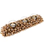 Dekoratief | Tafelstuk lang m/kerstballetjes, goud, pvc, 39x11x7cm | A245537 Dekoratief | Tafelstuk lang m/kerstballetjes, goud, pvc, 39x11x7cm | A245537