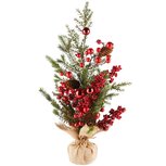 Dekoratief | Deco boompje m/kerstballen, groen/rood, pvc, 20x20x60cm | A245560 Dekoratief | Deco boompje m/kerstballen, groen/rood, pvc, 20x20x60cm | A245560