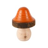Dekoratief | Paddenstoel oranje/naturel, hout, 7x7x11cm | A245563 Dekoratief | Paddenstoel oranje/naturel, hout, 7x7x11cm | A245563