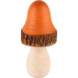 Dekoratief | Paddenstoel oranje/naturel, hout, 10x10x20cm | A245564 Dekoratief | Paddenstoel oranje/naturel, hout, 10x10x20cm | A245564