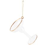 Dekoratief | Hanger champagneglas, goud/transparant, glas, 7x6x9cm | A245575 Dekoratief | Hanger champagneglas, goud/transparant, glas, 7x6x9cm | A245575