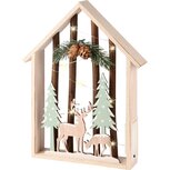 Dekoratief | Wanddeco huisje m/rendier, naturel, hout, 21x4x29cm | A245595 Dekoratief | Wanddeco huisje m/rendier, naturel, hout, 21x4x29cm | A245595