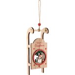 Dekoratief | Hanger slee m/sneeuwman, naturel/rood, hout, 7x18cm | A245597 Dekoratief | Hanger slee m/sneeuwman, naturel/rood, hout, 7x18cm | A245597