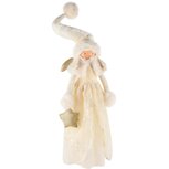 Dekoratief | Engelpop staand m/ster, beige/goud, stof, 24x21x72cm | A245626 Dekoratief | Engelpop staand m/ster, beige/goud, stof, 24x21x72cm | A245626