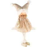 Dekoratief | Winterpop zittend m/hartje, beige, stof, 25x19x53cm | A245627 Dekoratief | Winterpop zittend m/hartje, beige, stof, 25x19x53cm | A245627