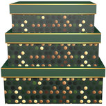 Dekoratief | Set 3 dozen rechthoek 'Dotty Chique', 26x18x10cm | A245648 Dekoratief | Set 3 dozen rechthoek 'Dotty Chique', 26x18x10cm | A245648