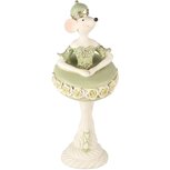 Dekoratief | Ballerina muis staand, groen/wit, resina, 10x10x26cm | A245653 Dekoratief | Ballerina muis staand, groen/wit, resina, 10x10x26cm | A245653
