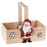 Dekoratief | Bakje m/santa, naturel/rood, hout, 17x10x15cm | A245690 Dekoratief | Bakje m/santa, naturel/rood, hout, 17x10x15cm | A245690
