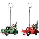Dekoratief | Springveer auto m/santa/rudolf, metaal, 10x5x8cm, set van 2 stuks | A245735 Dekoratief | Springveer auto m/santa/rudolf, metaal, 10x5x8cm, set van 2 stuks | A245735