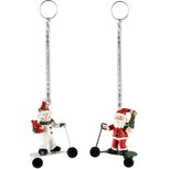 Dekoratief | Springveer santa/sneeuwman m/step, metaal, 7x3x8cm, set van 2 stuks | A245736 Dekoratief | Springveer santa/sneeuwman m/step, metaal, 7x3x8cm, set van 2 stuks | A245736