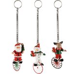 Dekoratief | Springveer santa/sneeuwman/rudolf m/eenwieler, 5x5x10cm, set van 3 stuks | A245737 Dekoratief | Springveer santa/sneeuwman/rudolf m/eenwieler, 5x5x10cm, set van 3 stuks | A245737