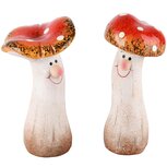 Dekoratief | Paddenstoelman oranje/wit, keramiek, 8x8x14cm, set van 2 stuks | A245741 Dekoratief | Paddenstoelman oranje/wit, keramiek, 8x8x14cm, set van 2 stuks | A245741