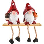 Dekoratief | Paddenstoelgnoompje m/hangbeentjes, keramiek, 8x7x11cm, set van 2 stuks | A245742 Dekoratief | Paddenstoelgnoompje m/hangbeentjes, keramiek, 8x7x11cm, set van 2 stuks | A245742