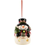 Dekoratief | Hanger sneeuwman m/boompje, dolomiet, LED, 5x5x8cm | A245755 Dekoratief | Hanger sneeuwman m/boompje, dolomiet, LED, 5x5x8cm | A245755