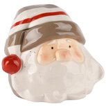 Dekoratief | Pot m/deksel 'Santa', grijs/wit, keramiek, 15x13x12cm | A245764 Dekoratief | Pot m/deksel 'Santa', grijs/wit, keramiek, 15x13x12cm | A245764