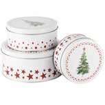 Dekoratief | Set 3 dozen rond 'Classic Tree', wit, metaal, 20x20x9cm | A245771 Dekoratief | Set 3 dozen rond 'Classic Tree', wit, metaal, 20x20x9cm | A245771