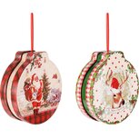 Dekoratief | Hanger doosje 'Reindeer/Santa', metaal, 12x11x4cm, set van 2 stuks | A245776 Dekoratief | Hanger doosje 'Reindeer/Santa', metaal, 12x11x4cm, set van 2 stuks | A245776