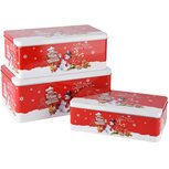 Dekoratief | Set 3 dozen rechthoek 'Snowman Wishes', metaal, 26x15x11cm | A245779 Dekoratief | Set 3 dozen rechthoek 'Snowman Wishes', metaal, 26x15x11cm | A245779