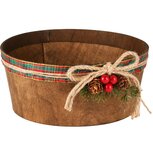 Dekoratief | Bakje rond 'Mistletoe', hout, 22x22x10cm | A245789 Dekoratief | Bakje rond 'Mistletoe', hout, 22x22x10cm | A245789