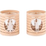 Dekoratief | Theelichthouder m/boom/hert, roze/wit, metaal, 9x8x8cm, set van 2 stuks | A245801 Dekoratief | Theelichthouder m/boom/hert, roze/wit, metaal, 9x8x8cm, set van 2 stuks | A245801