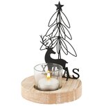 Dekoratief | Tafelstukje 'X-mas', zwart/naturel, hout, 11x11x17cm | A245813 Dekoratief | Tafelstukje 'X-mas', zwart/naturel, hout, 11x11x17cm | A245813