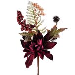 Dekoratief | Deco takje m/bloemen/blaadjes, bordeau/groen, 12x7x30cm | A245820 Dekoratief | Deco takje m/bloemen/blaadjes, bordeau/groen, 12x7x30cm | A245820