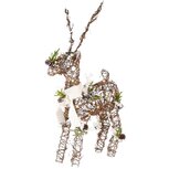 Dekoratief | Deco rendier m/kerstgroen, rotan, LED, 32x17x44cm | A245857 Dekoratief | Deco rendier m/kerstgroen, rotan, LED, 32x17x44cm | A245857