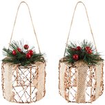 Dekoratief | Hanger cadeautje m/kerstgroen, goud, 10x10x8cm, set van 2 stuks | A245864 Dekoratief | Hanger cadeautje m/kerstgroen, goud, 10x10x8cm, set van 2 stuks | A245864