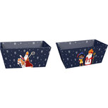 Dekoratief | Bakje 'Sinterklaas', blauw, 24x14x10cm, set van 2 stuks | A245872 Dekoratief | Bakje 'Sinterklaas', blauw, 24x14x10cm, set van 2 stuks | A245872