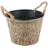 Dekoratief | Bloempot rond m/pompoenen, groen, metaal, 18x13x13cm | A245883 Dekoratief | Bloempot rond m/pompoenen, groen, metaal, 18x13x13cm | A245883