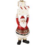 Dekoratief | Santa staand m/cadeautjes, rood, resina, 9x7x22cm | A245900 Dekoratief | Santa staand m/cadeautjes, rood, resina, 9x7x22cm | A245900