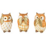 Dekoratief | Uiltje horen/zien/zwijgen, resina, 6x6x9cm, set van 3 stuks | A245926 Dekoratief | Uiltje horen/zien/zwijgen, resina, 6x6x9cm, set van 3 stuks | A245926
