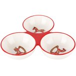 Dekoratief | Trio bowls m/schommelpaardje, wit/rood, dolomiet, 20x19x7cm | A245978 Dekoratief | Trio bowls m/schommelpaardje, wit/rood, dolomiet, 20x19x7cm | A245978