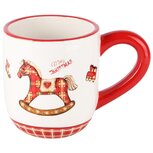Dekoratief | Mok m/schommelpaardje, wit/rood, dolomiet, 15x10x11cm | A245981 Dekoratief | Mok m/schommelpaardje, wit/rood, dolomiet, 15x10x11cm | A245981