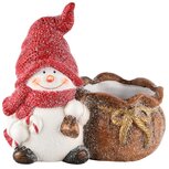 Dekoratief | Sneeuwman m/bloempot, rood/wit, keramiek, 19x11x17cm | A245993 Dekoratief | Sneeuwman m/bloempot, rood/wit, keramiek, 19x11x17cm | A245993