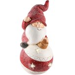 Dekoratief | Santa op kerstbal, rood/wit, magnesium, LED, 20x19x41cm | A245994 Dekoratief | Santa op kerstbal, rood/wit, magnesium, LED, 20x19x41cm | A245994