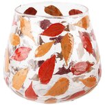 Dekoratief | Theelichthouder 'Red Leaf', glas, 13x13x12cm | A248008 Dekoratief | Theelichthouder 'Red Leaf', glas, 13x13x12cm | A248008
