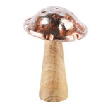 Dekoratief | Paddenstoel 'Copper Brushed', aluminium/hout, 9x9x14cm | A248112 Dekoratief | Paddenstoel 'Copper Brushed', aluminium/hout, 9x9x14cm | A248112