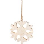 Dekoratief | Hanger sneeuwvlok, wit/goud, hout/enamel, 20x20x2cm | A248116 Dekoratief | Hanger sneeuwvlok, wit/goud, hout/enamel, 20x20x2cm | A248116