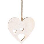 Dekoratief | Hanger hart, wit/goud, hout/enamel, 16x14x1cm | A248117 Dekoratief | Hanger hart, wit/goud, hout/enamel, 16x14x1cm | A248117