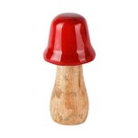 Dekoratief | Paddenstoel naturel/rood, hout/enamel, 7x7x16cm | A248159 Dekoratief | Paddenstoel naturel/rood, hout/enamel, 7x7x16cm | A248159